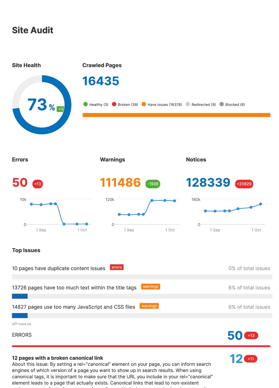 Sample SEO Report by Oasbit